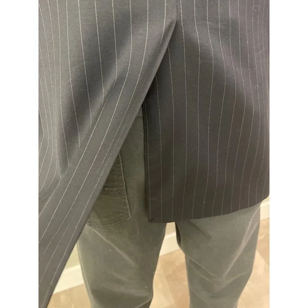 LAUREN Ralph Lauren Men Navy Pin Stripe Wool Blazer / Sport Coat Size 44R